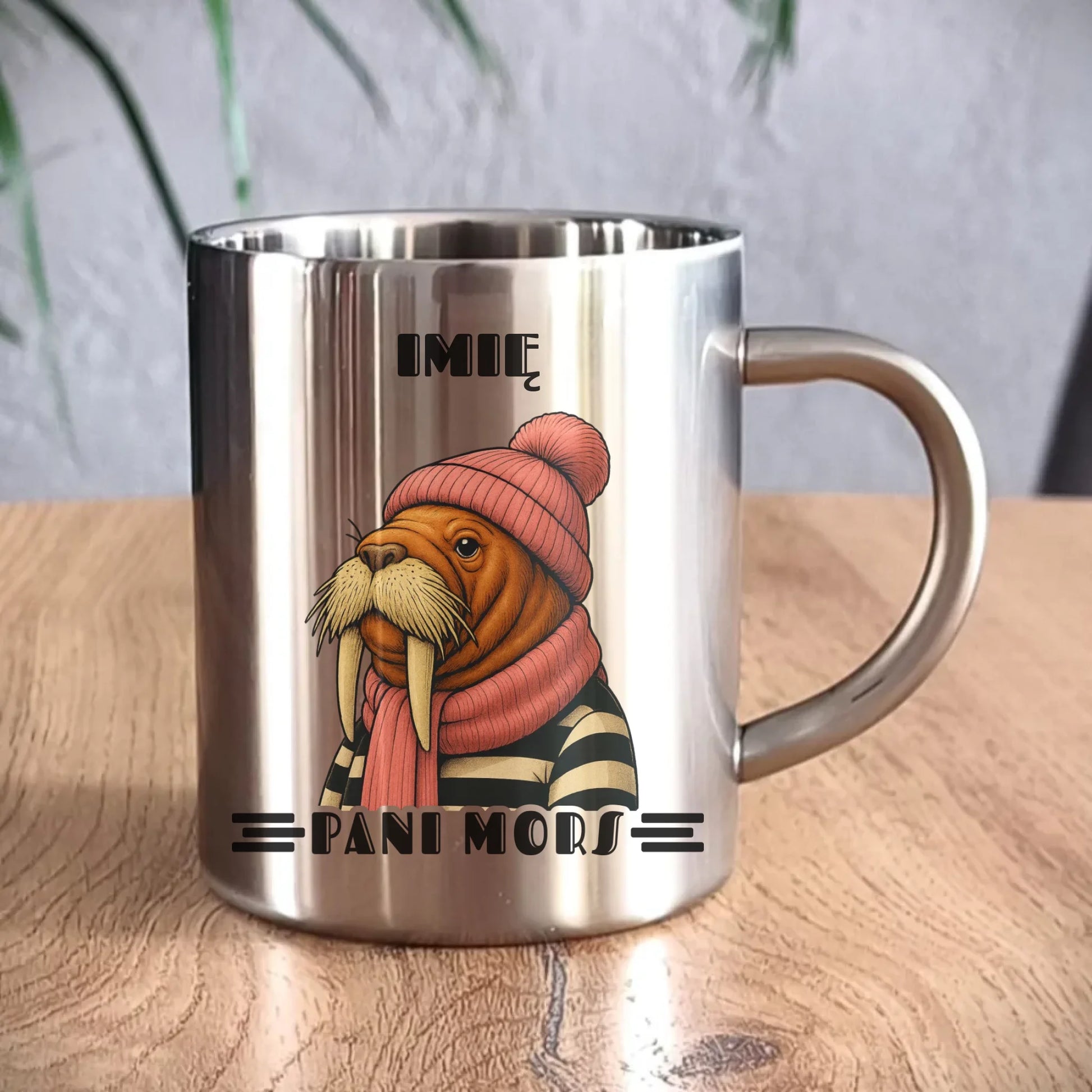 Kubek metalowy - prezent dla morsa - Pani Mors - personalizowany HM16 - StoryCups.pl