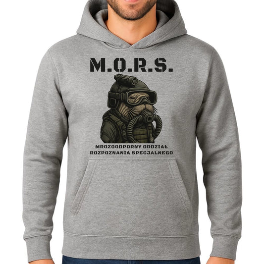 Bluza męska z kapturem - prezent dla morsa - M.O.R.S. Mrozoodporny Oddział Rozpoznania Specjalnego HM20 - StoryCups.pl