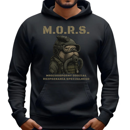Bluza męska z kapturem - prezent dla morsa - M.O.R.S. Mrozoodporny Oddział Rozpoznania Specjalnego HM20 - StoryCups.pl