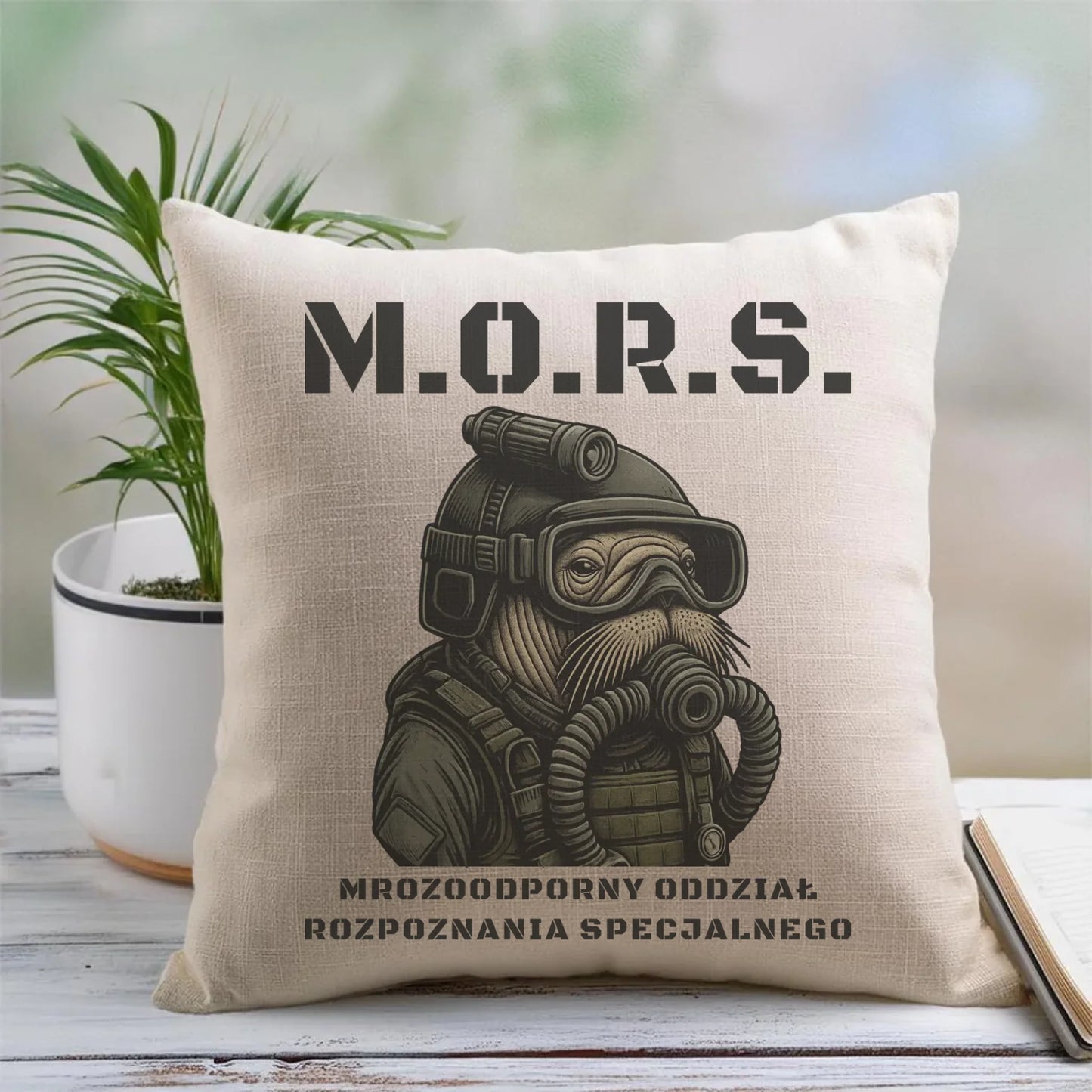 Poduszka - prezent dla morsa - M.O.R.S. Mrozoodporny Oddział Rozpoznania Specjalnego HM20 - StoryCups.pl