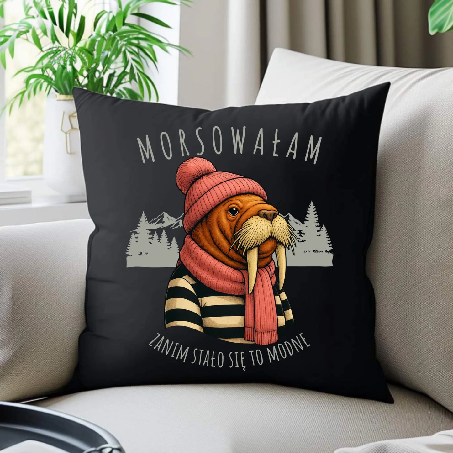 Poduszka dekoracyjna - prezent dla morsa - Morsowałam zanim stało się to modne - Mors HM21 - StoryCups.pl
