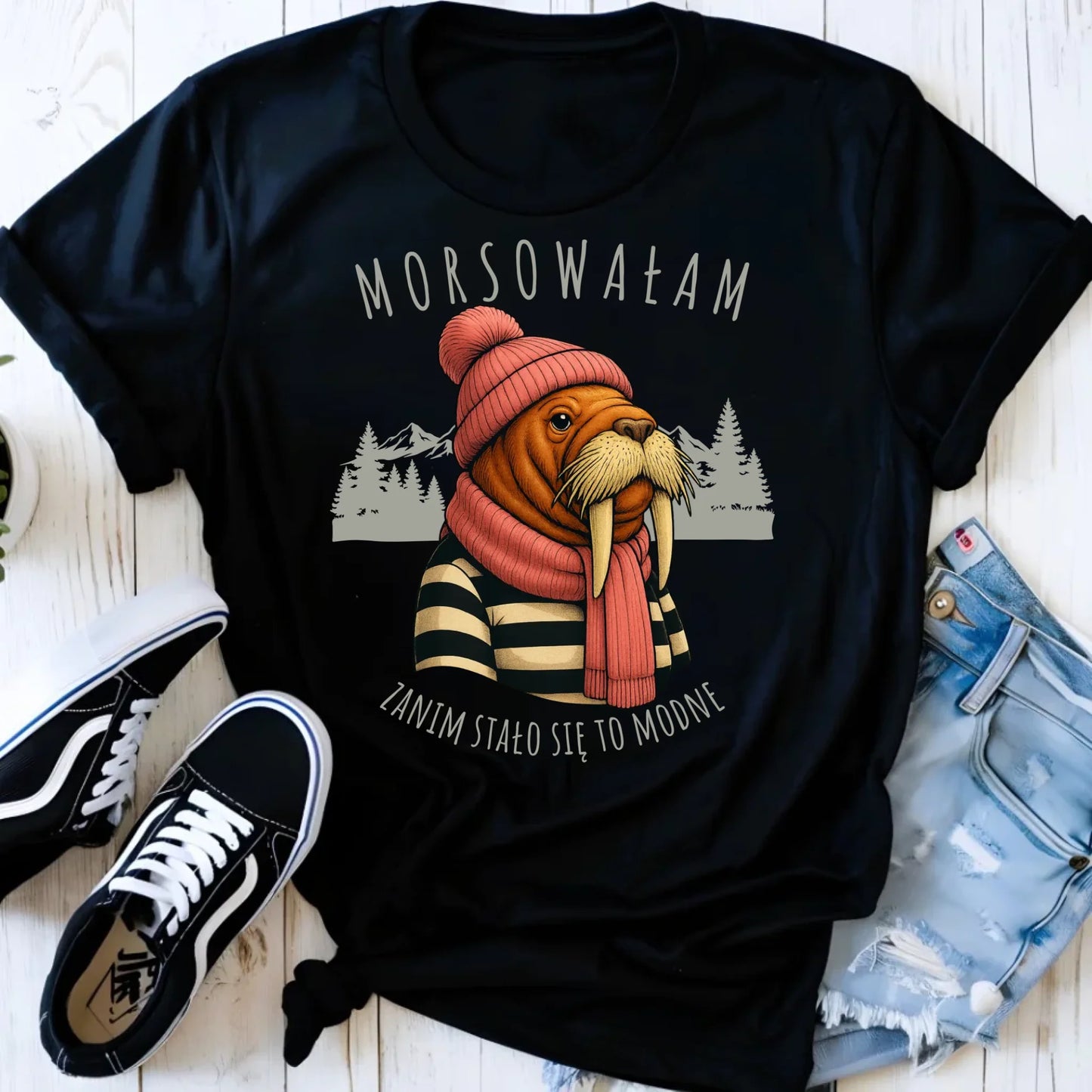 Koszulka damska - prezent dla morsa - Morsowałam zanim stało się to modne - Mors HM21 - StoryCups.pl