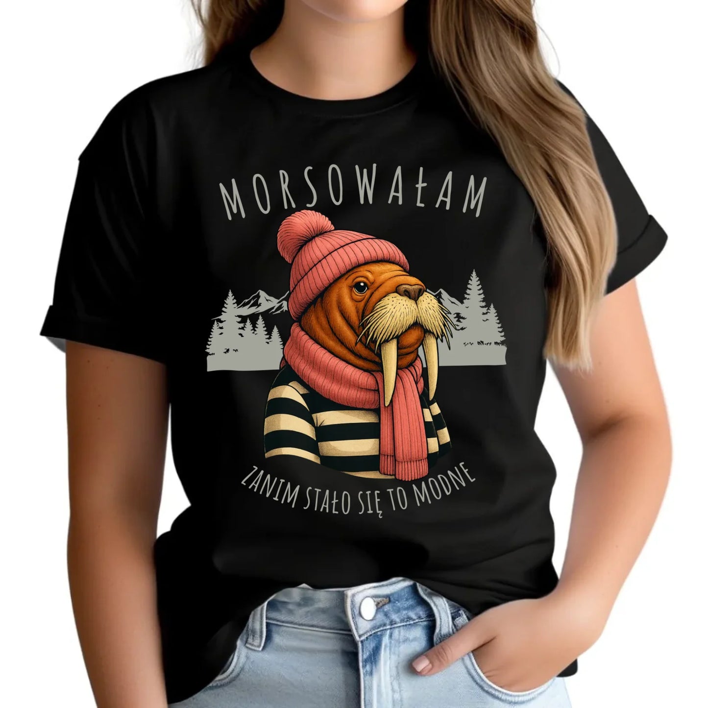 Koszulka damska - prezent dla morsa - Morsowałam zanim stało się to modne - Mors HM21 - StoryCups.pl