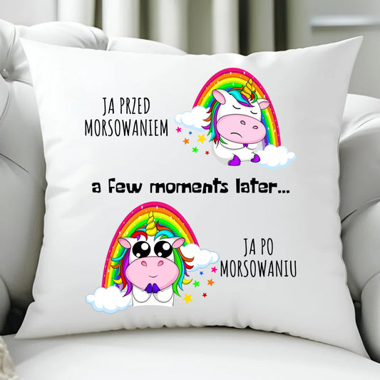 Poduszka - prezent dla morsa - Jednorożec - Ja po morsowaniu HM11 - StoryCups.pl