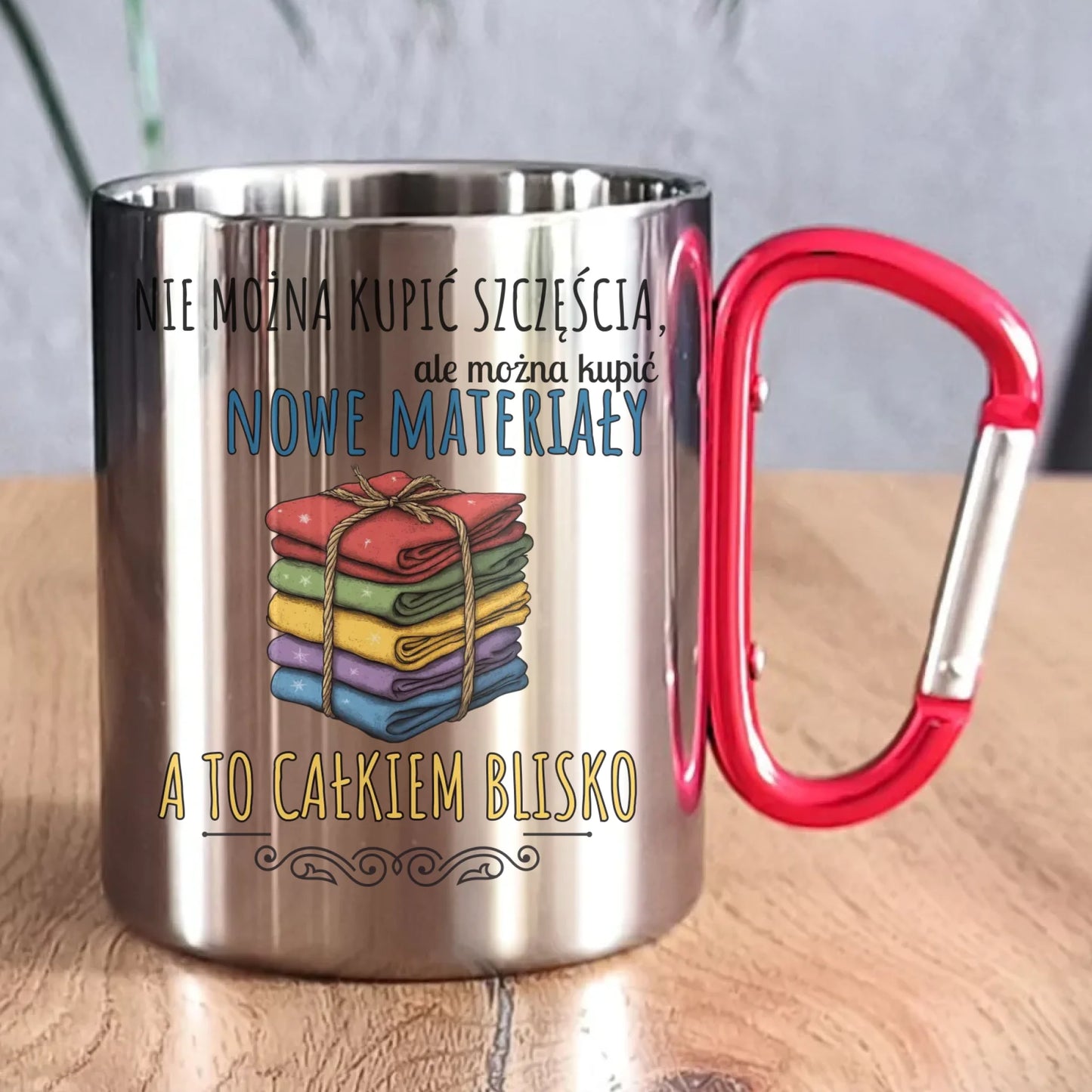 Kubek metalowy szyciowy dla krawcowej - Nie można kupić szczęścia HS03 - StoryCups.pl