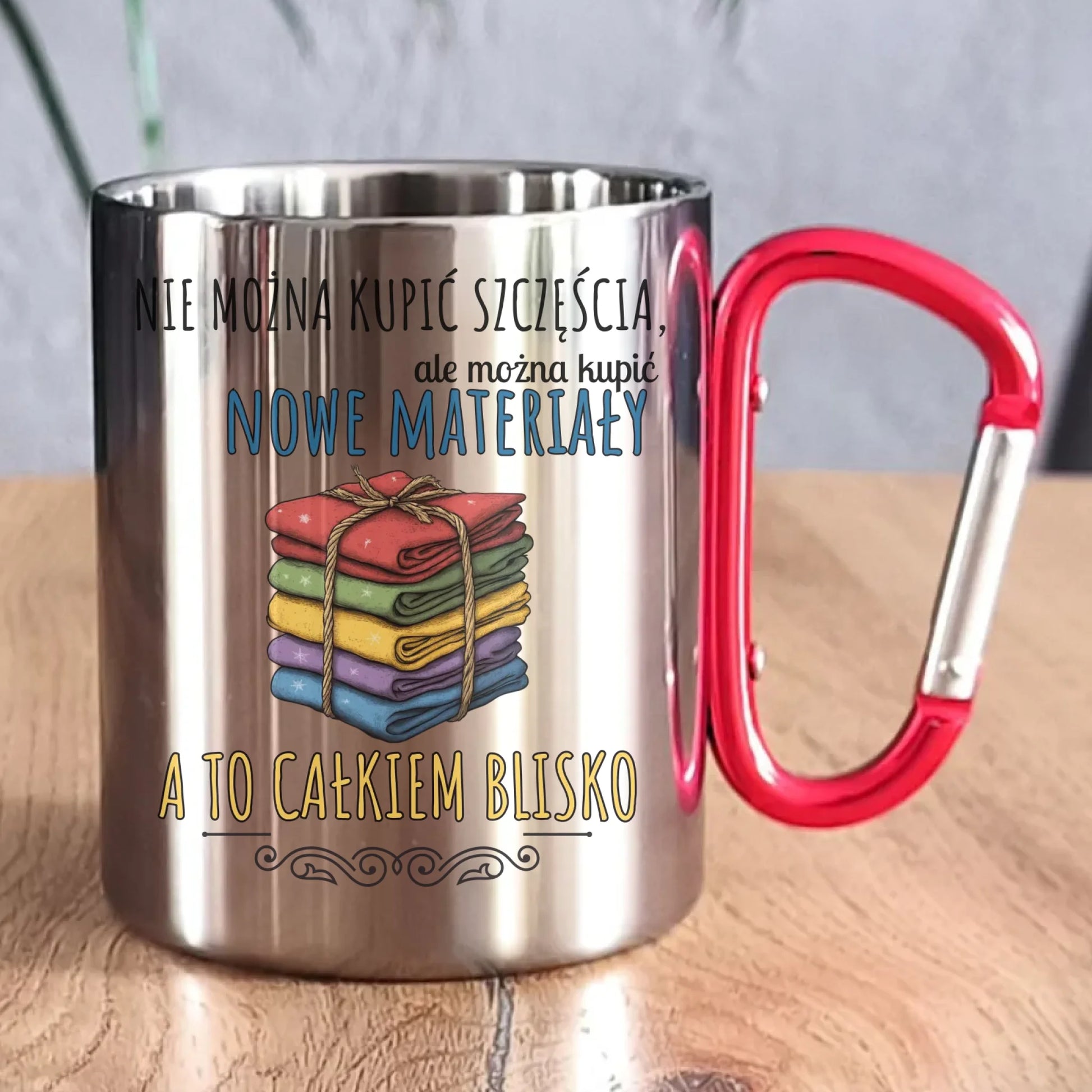 Kubek metalowy szyciowy dla krawcowej - Nie można kupić szczęścia HS03 - StoryCups.pl