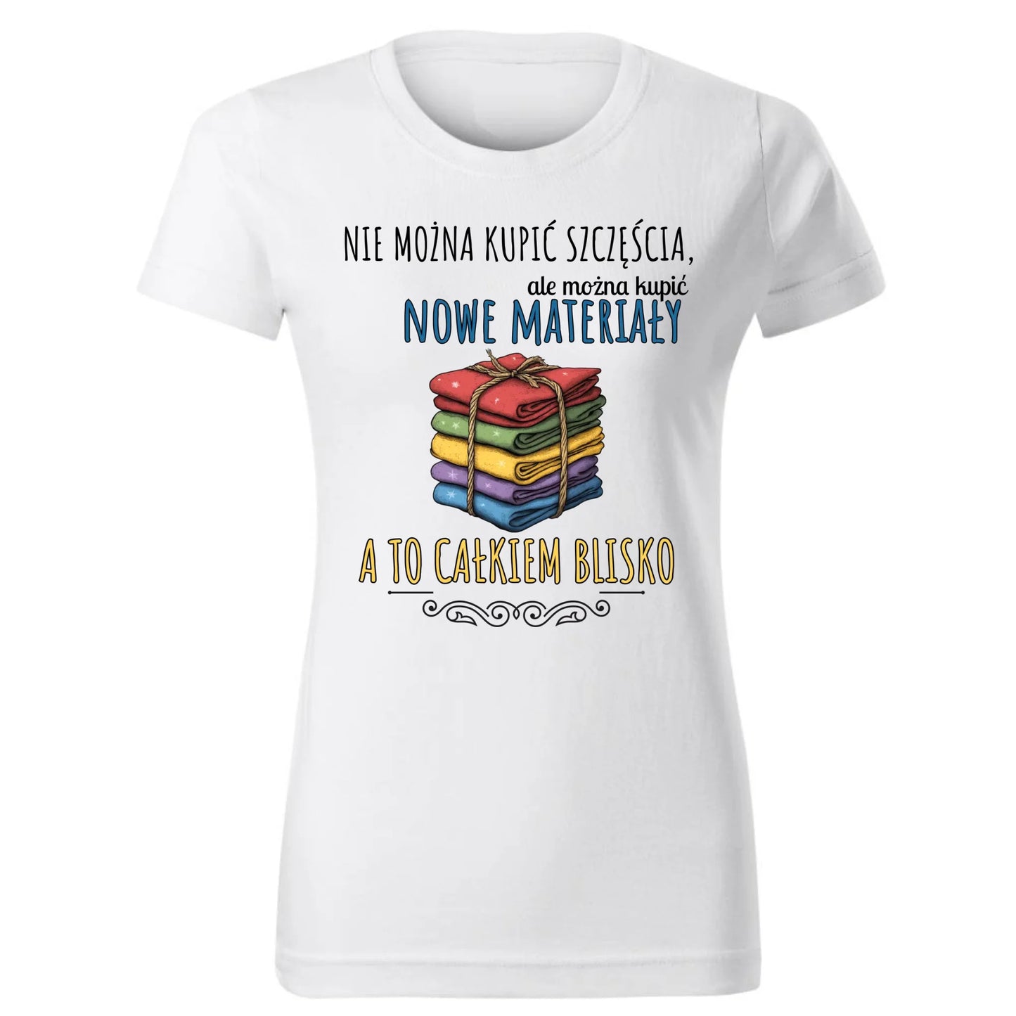 Koszulka damska szyciowa dla krawcowej - Nie można kupić szczęścia HS03 - StoryCups.pl