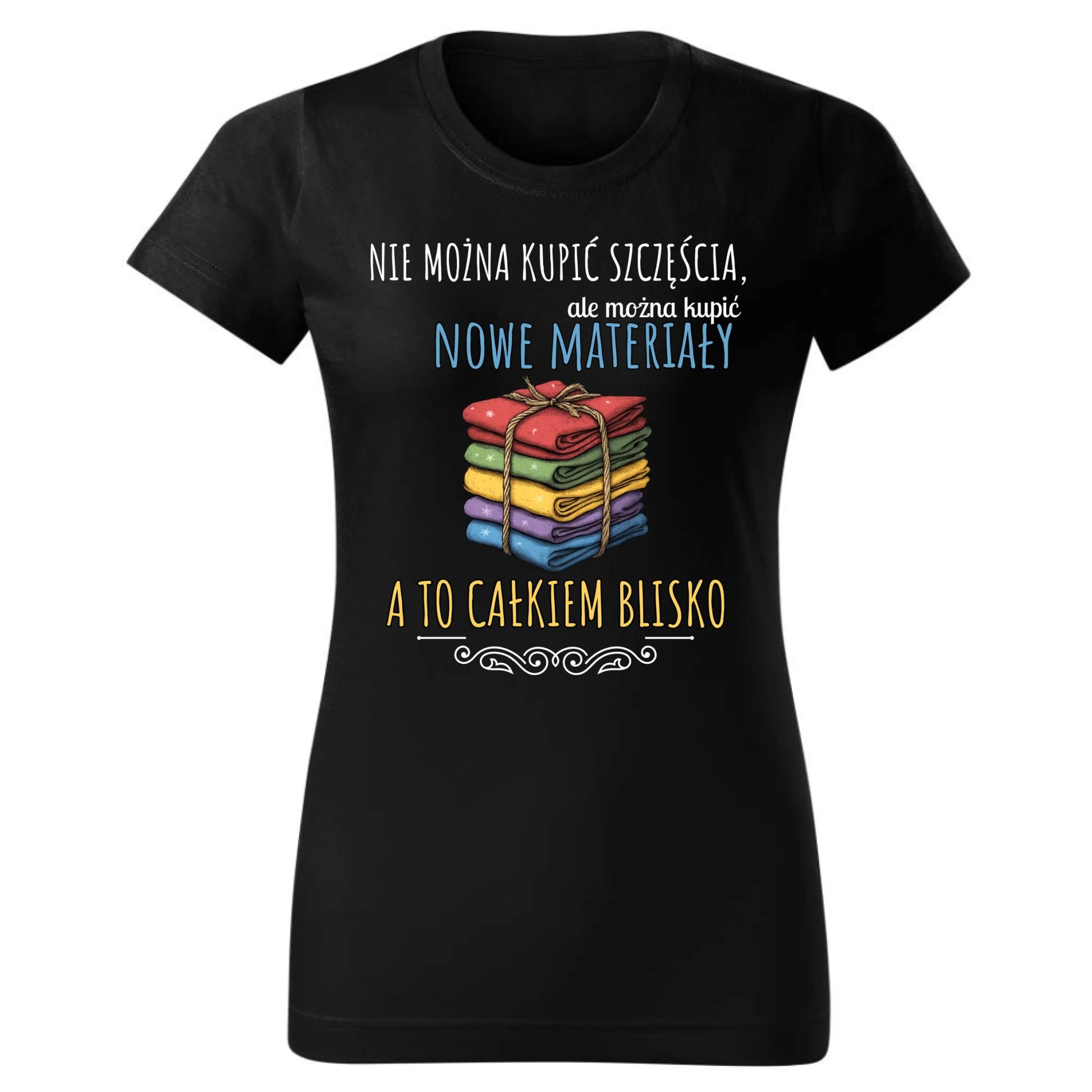 Koszulka damska szyciowa dla krawcowej - Nie można kupić szczęścia HS03 - StoryCups.pl