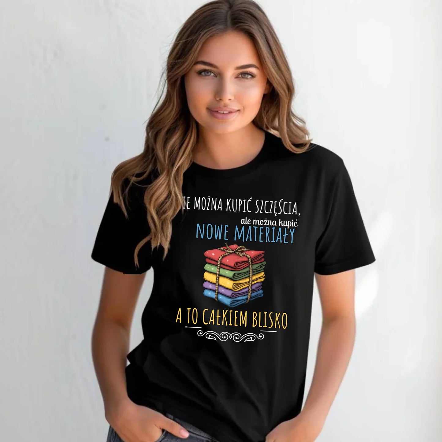 Koszulka damska szyciowa dla krawcowej - Nie można kupić szczęścia HS03 - StoryCups.pl