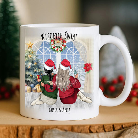 Kubek świąteczny - prezent dla przyjaciółki - 2-4 osób - personalizowany PR05 - StoryCups.pl