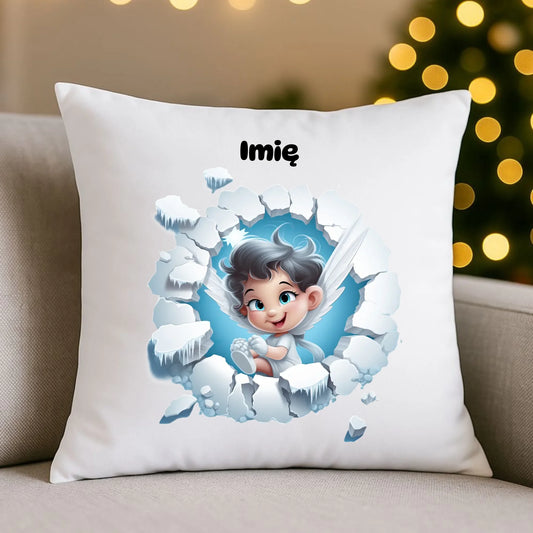 Aniołek 3D | Personalizowana poduszka świąteczna BN87 - StoryCups.pl