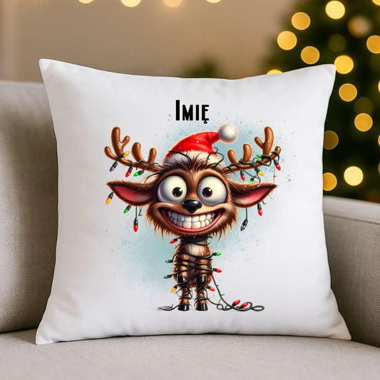 Renifer | Personalizowana poduszka świąteczna BN93 - StoryCups.pl