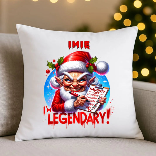 Legendarnie niegrzeczna | Personalizowana poduszka świąteczna BN122 - StoryCups.pl