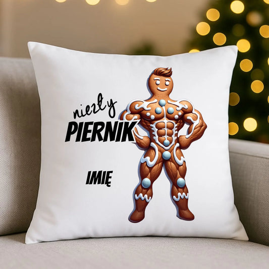 Niezły piernik | Świąteczna poduszka z imieniem BN24 - StoryCups.pl