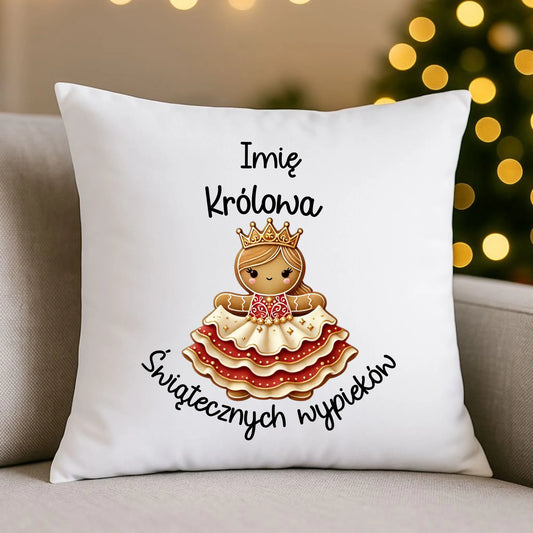 Królowa świątecznych wypieków imię | Personalizowana poduszka na święta BN28 - StoryCups.pl