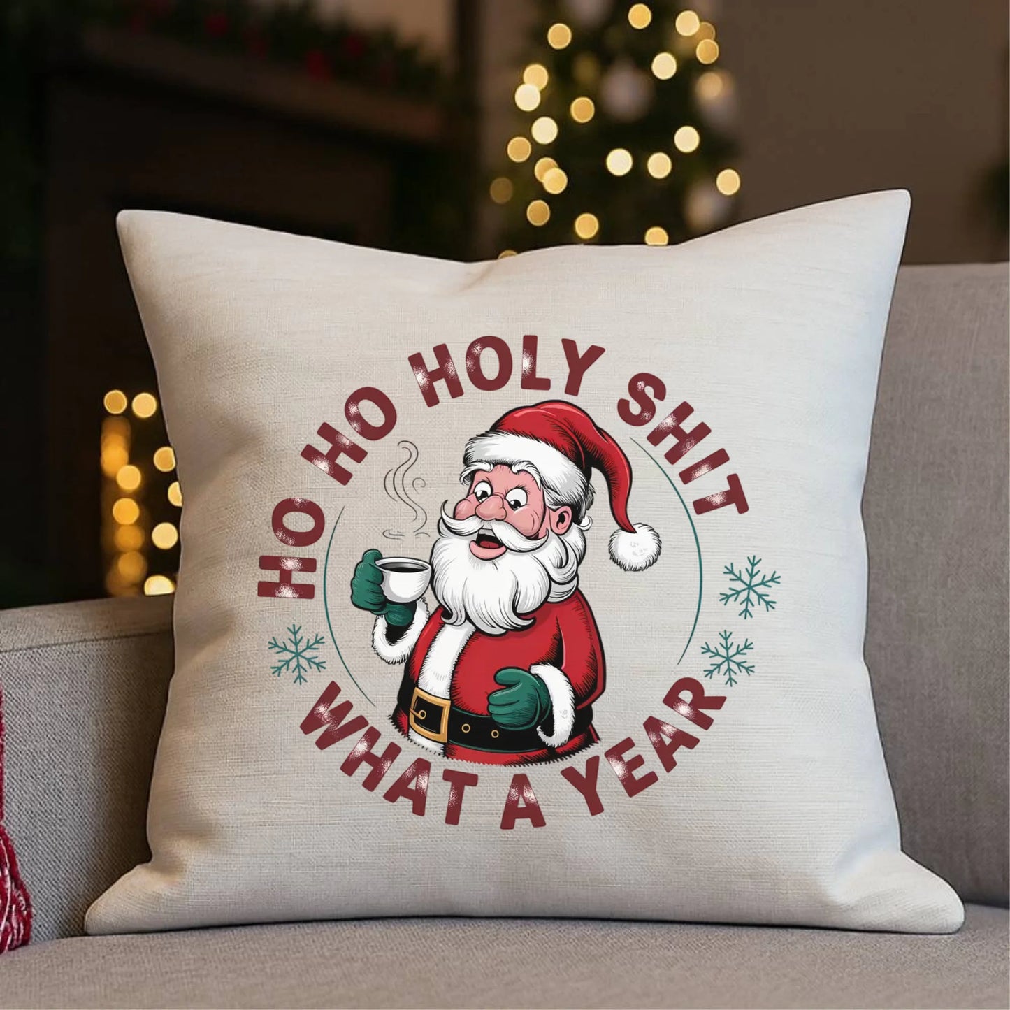 Ho ho holy shit | Świąteczna poduszka BN74 - StoryCups.pl
