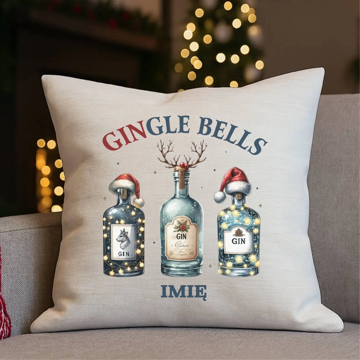 Gingle bells | Personalizowana poduszka świąteczna BN68 - StoryCups.pl