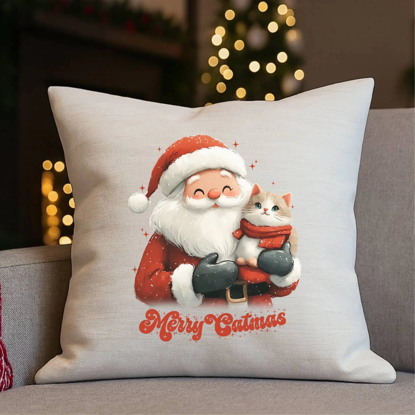Merry Catmas | Świąteczna poduszka BN38 - StoryCups.pl