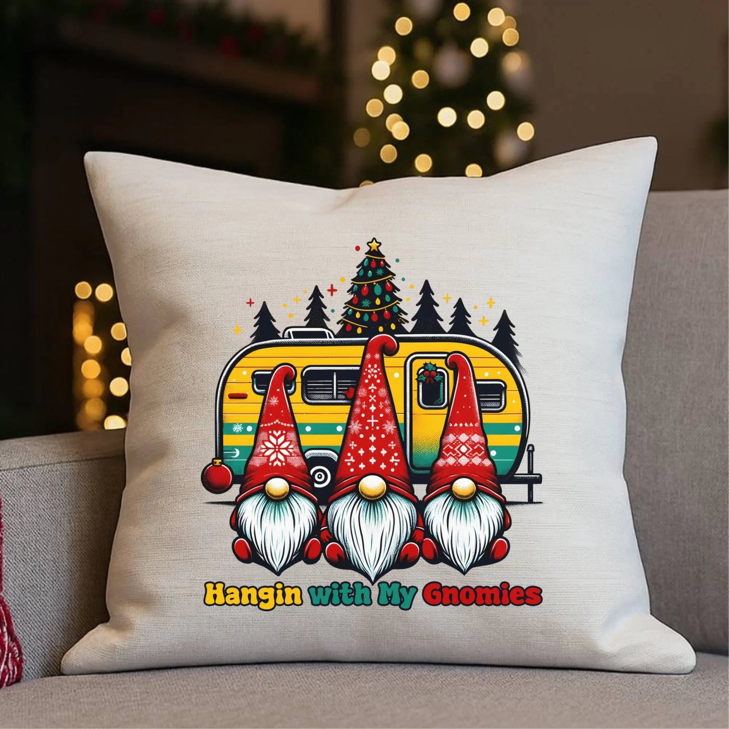 Święta z gnomami | Świąteczna poduszka BN41 - StoryCups.pl