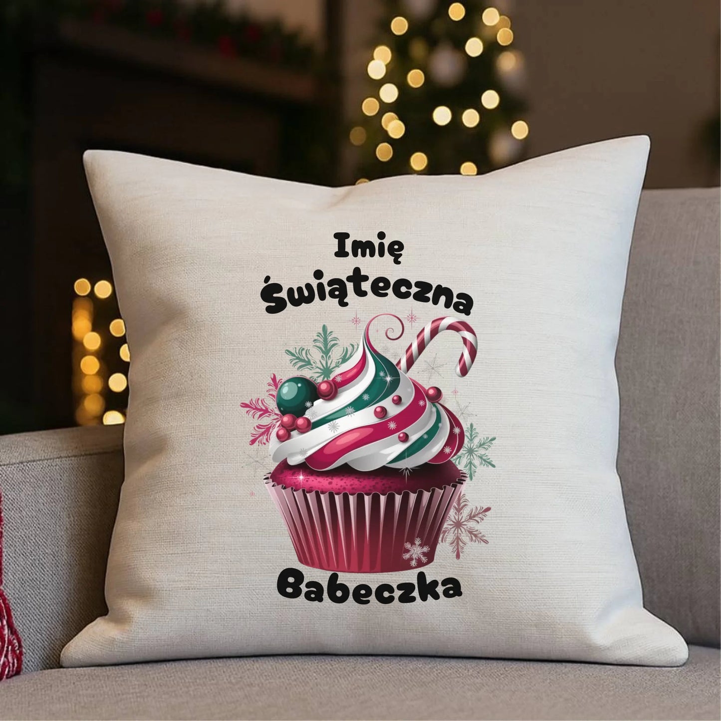 Świąteczna Babeczka | Personalizowana poduszka świąteczna BN30 - StoryCups.pl