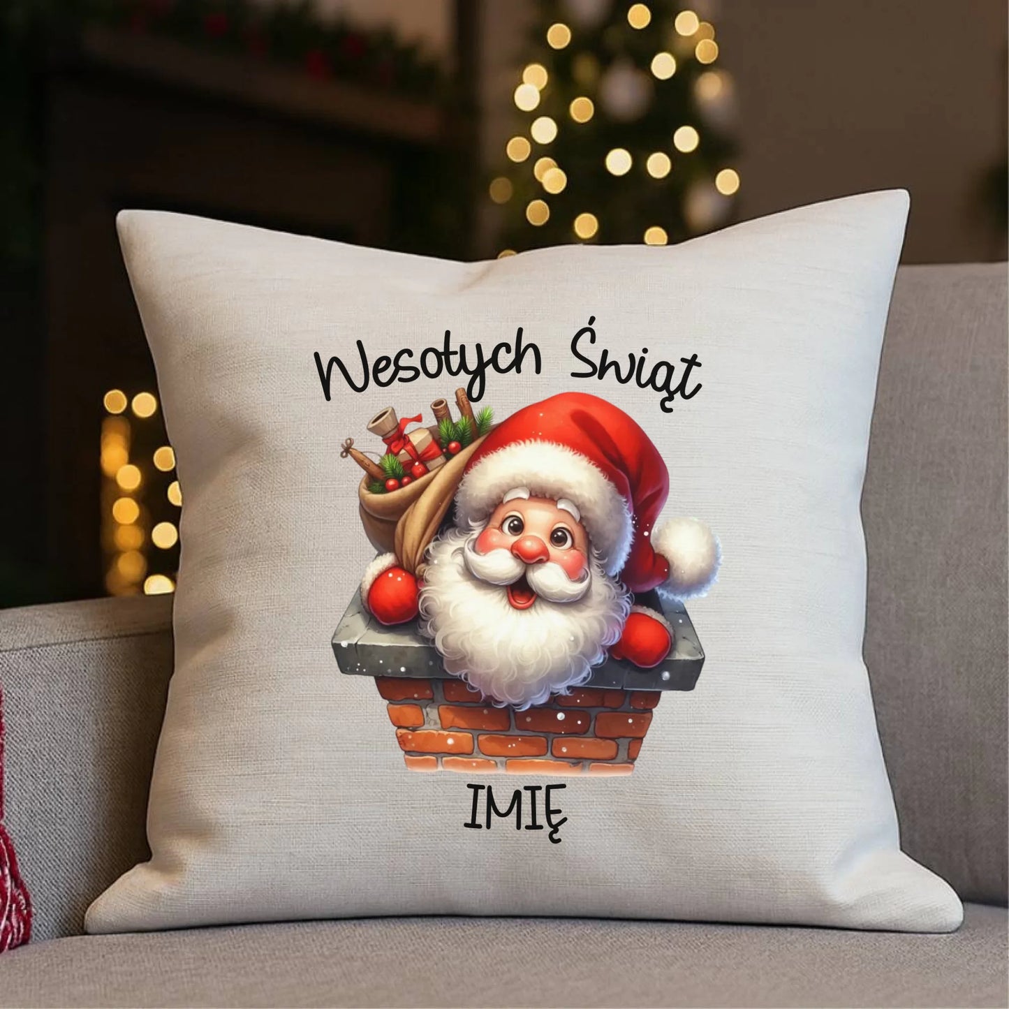 Mikołaj | Świąteczna poduszka z imieniem BN08 - StoryCups.pl