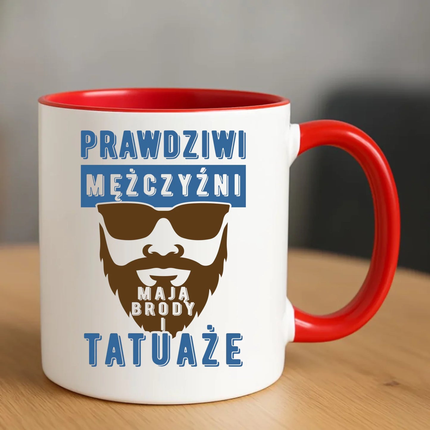 Kubek - Prezent dla faceta - Prawdziwi mężczyźni mają brody i tatuaże DCH22 - StoryCups.pl