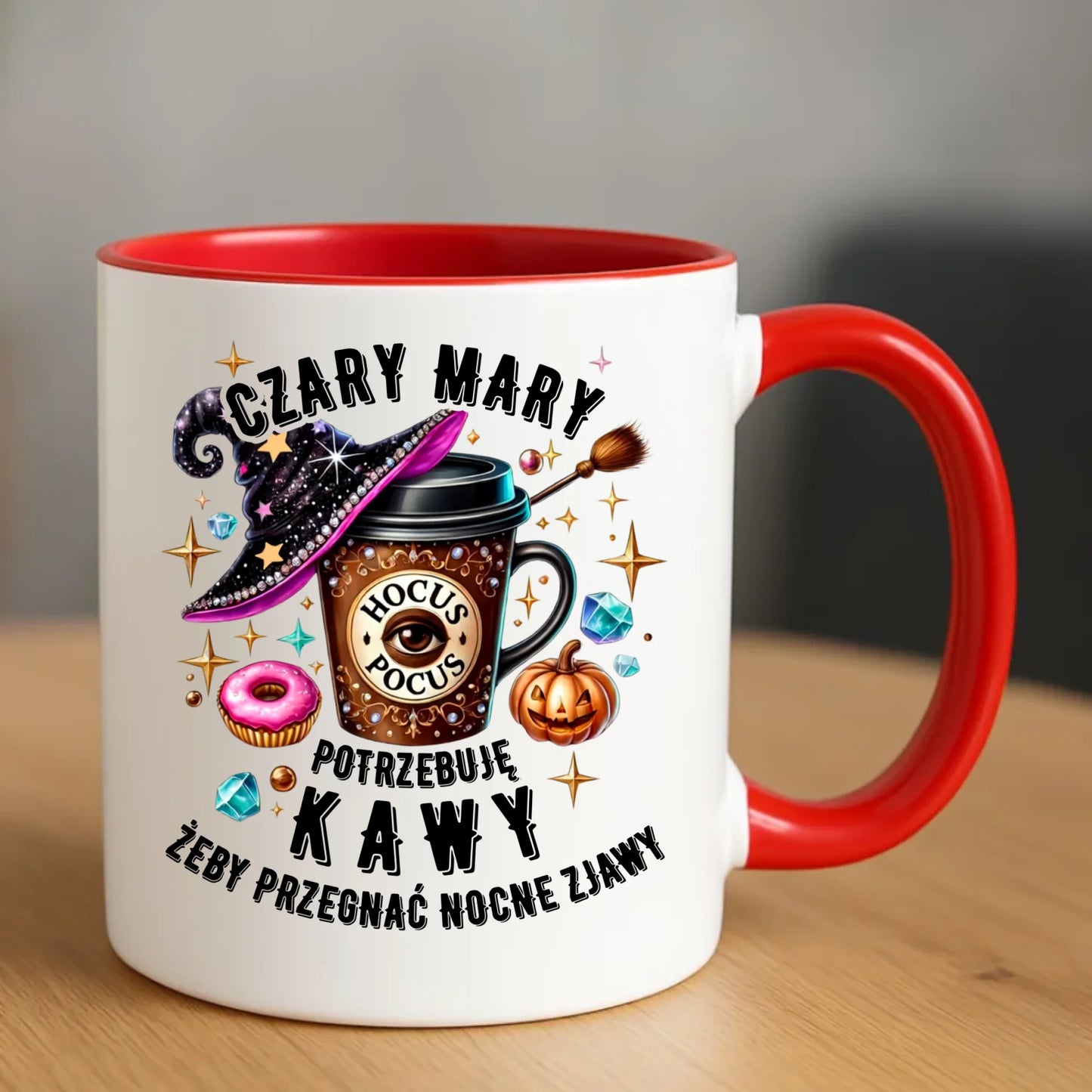 Kubek na Halloween - Potrzebuję kawy HL03 - StoryCups.pl