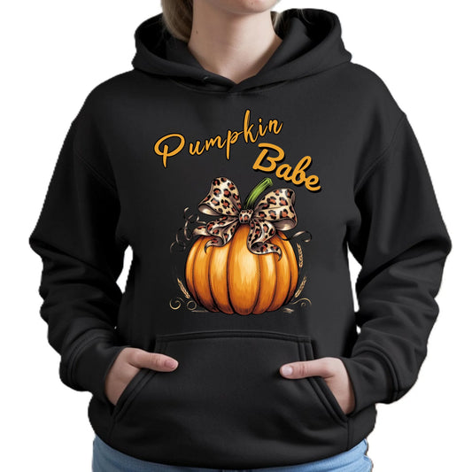 Bluza damska z kapturem jesienna - Pumpkin Babe - dla miłośniczki dyni JS33