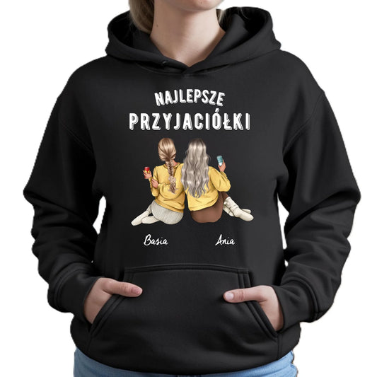 Bluza damska z kapturem - prezent dla przyjaciółek - Najlepsze przyjaciółki 2-4 osób - personalizowana PR01