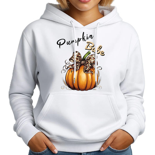 Bluza damska z kapturem jesienna - Pumpkin Babe - dla miłośniczki dyni JS33
