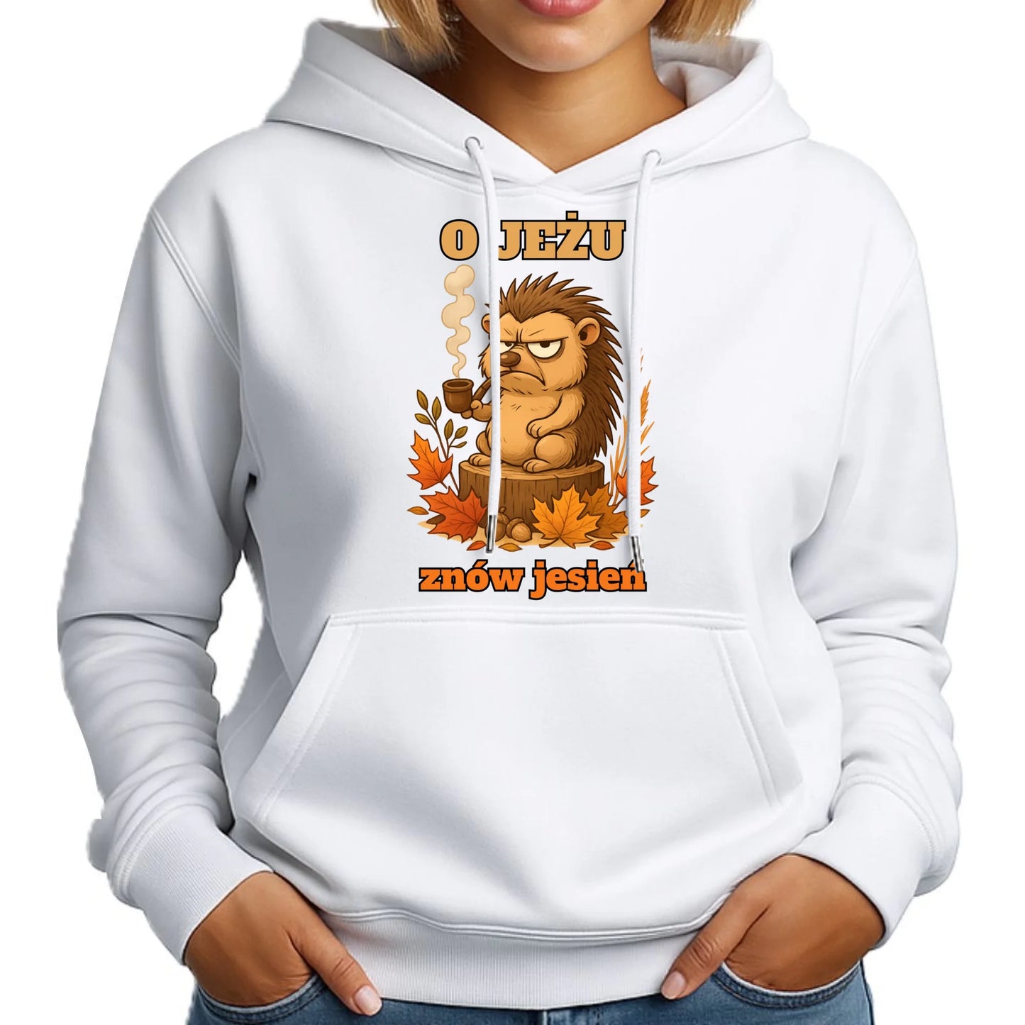 Bluza damska z kapturem jesienna - O jeżu znów jesień JS20 - StoryCups.pl
