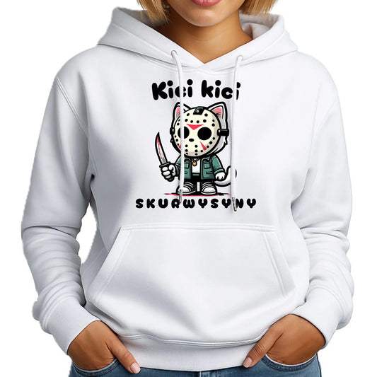 Bluza damska z kapturem na Halloween - Kici kici sk*rwysyny - bez cenzury HL28 - StoryCups.pl