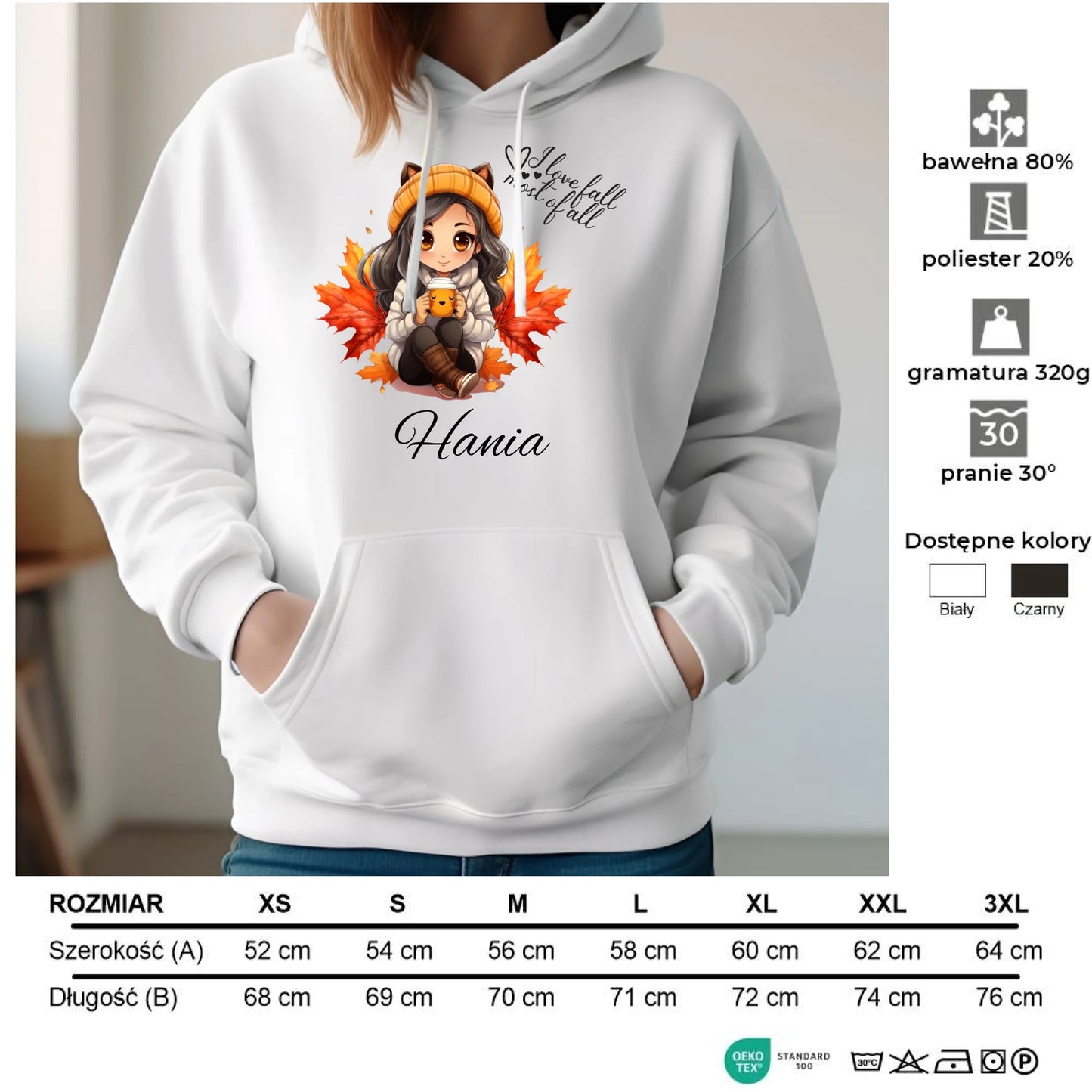 Bluza damska z kapturem jesieniara - Anime - personalizowana JS06 - StoryCups.pl