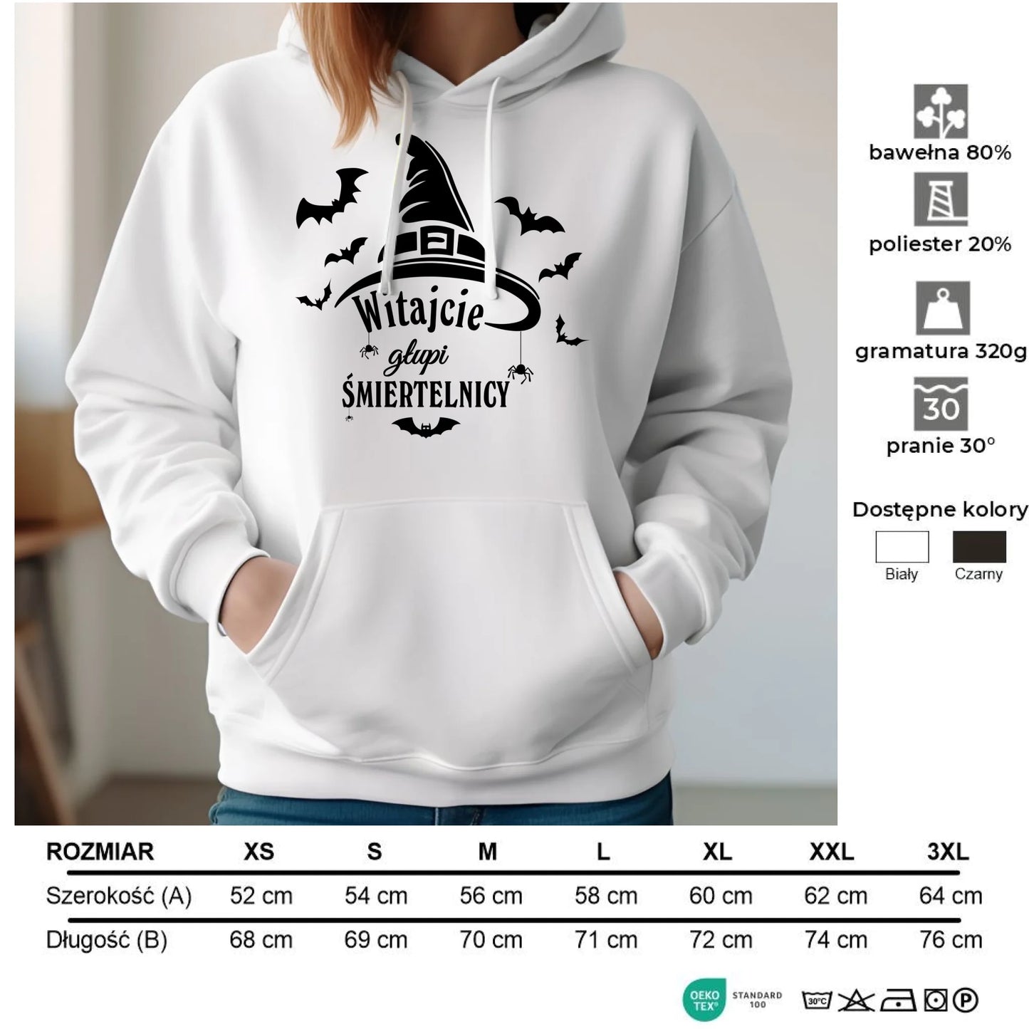 Bluza damska z kapturem na Halloween - Witajcie głupi śmiertelnicy HL23 - StoryCups.pl