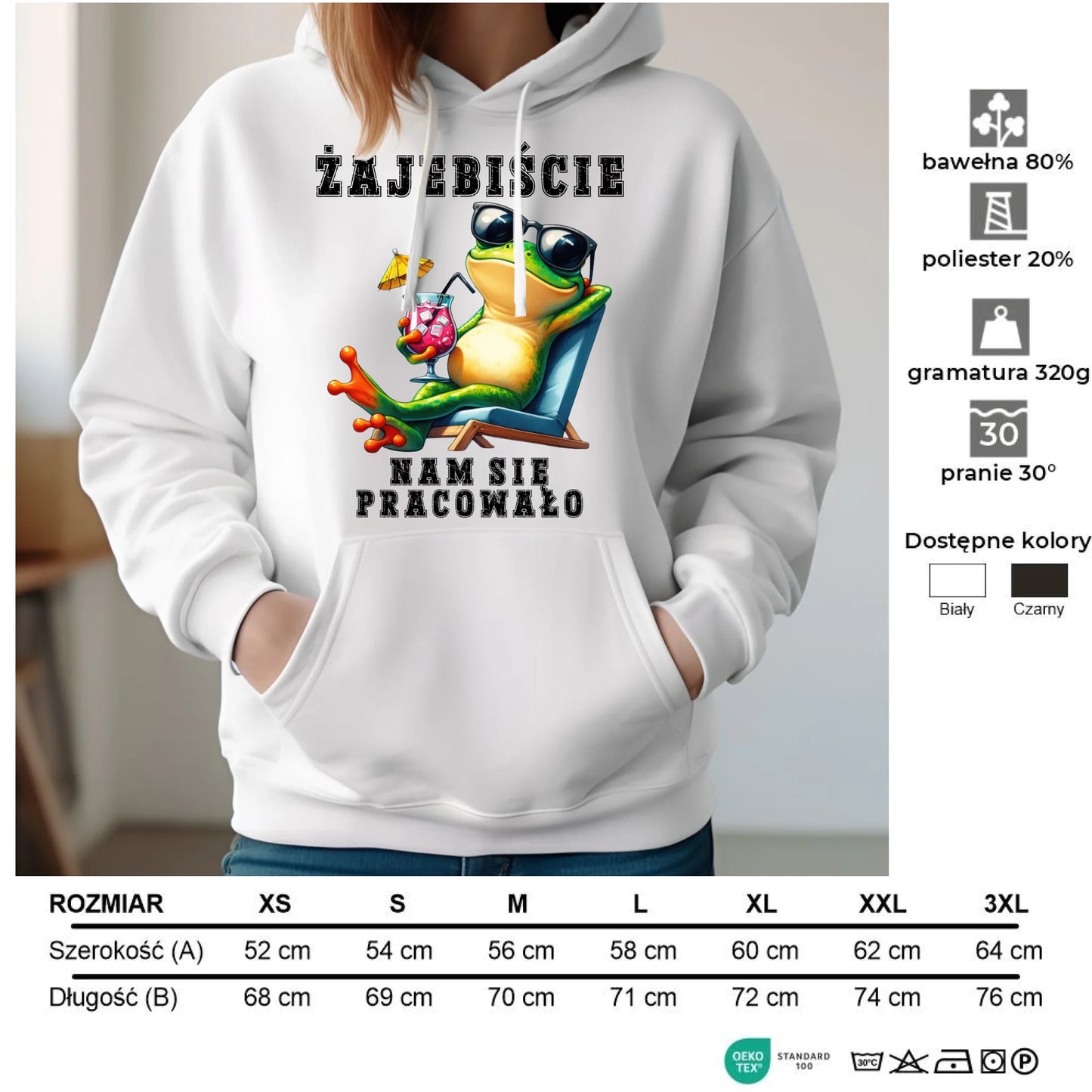 Bluza damska z kapturem na odejście z pracy - Żajebiście nam się pracowało OP09 - StoryCups.pl