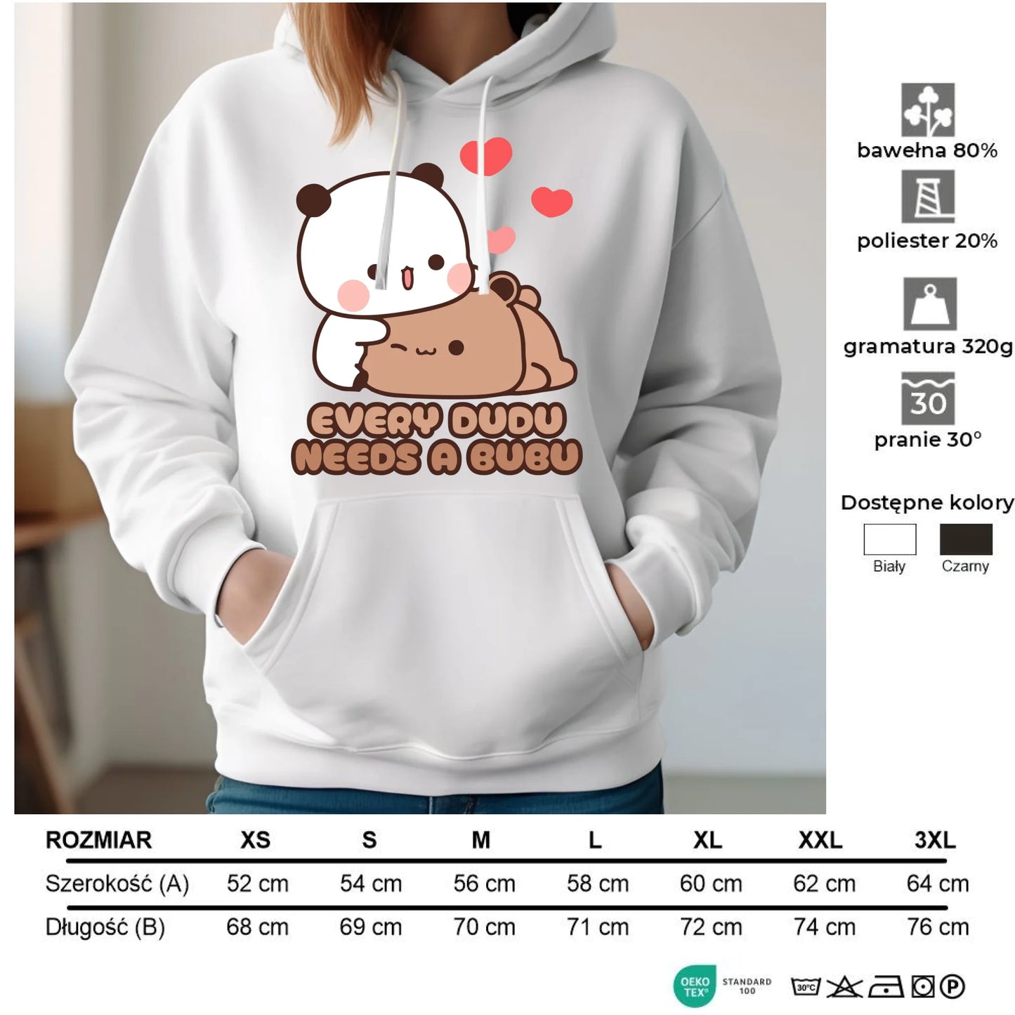 Bluza damska z kapturem - Every Dudu needs a Bubu W32 - StoryCups.pl