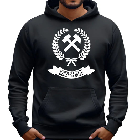 Bluza męska z kapturem - prezent dla górnika - Szczęść Boże G02