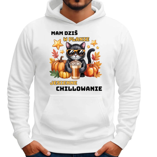 Bluza męska z kapturem jesienna - Mam dziś w planie jesienne chillowanie JS34 - StoryCups.pl