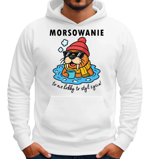 Bluza męska z kapturem - prezent dla morsa - Morsowanie to styl życia HM10 - StoryCups.pl