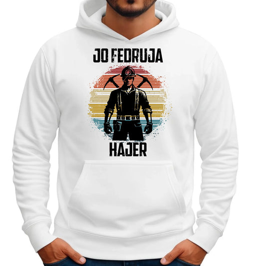 Bluza męska z kapturem - prezent dla górnika - Jo fedruja Hajer G26 - StoryCups.pl