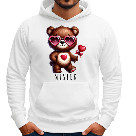 Bluza męska z kapturem - Misiek z sercem W34 - StoryCups.pl
