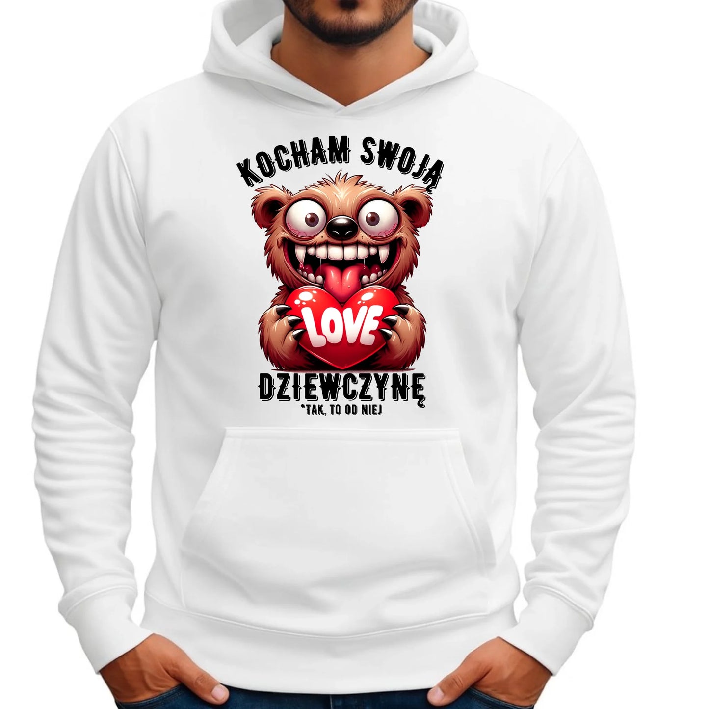 Bluza męska z kapturem - prezent dla chłopaka - Kocham swoją dziewczynę W30
