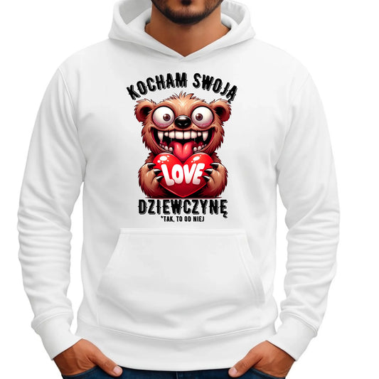 Bluza męska z kapturem - prezent dla chłopaka - Kocham swoją dziewczynę W30 - StoryCups.pl