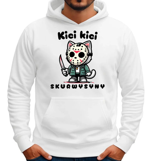 Bluza męska z kapturem na Halloween - Kici kici sk*rwysyny - bez cenzury HL28 - StoryCups.pl