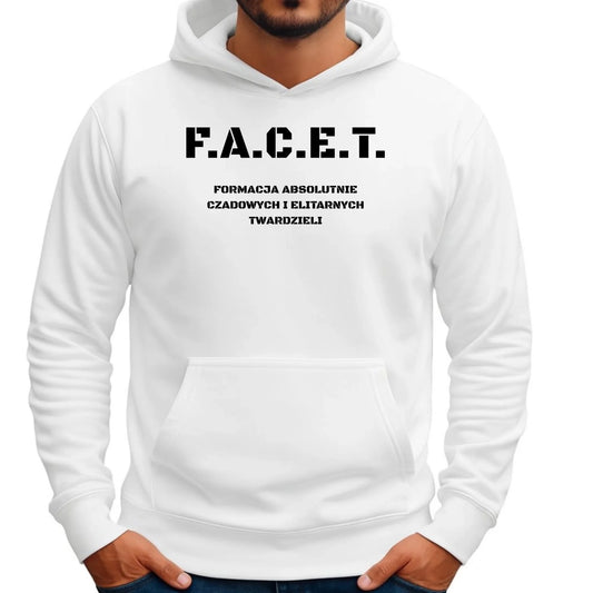 Bluza męska z kapturem - Prezent dla chłopaka kolegi - F.A.C.E.T. Formacja Absolutnie Czadowych i Elitarnych Twardzieli DCH23 - StoryCups.pl