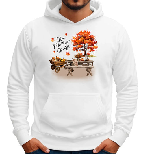 Bluza męska z kapturem jesienna – Jesienny piknik z dyniami JS04