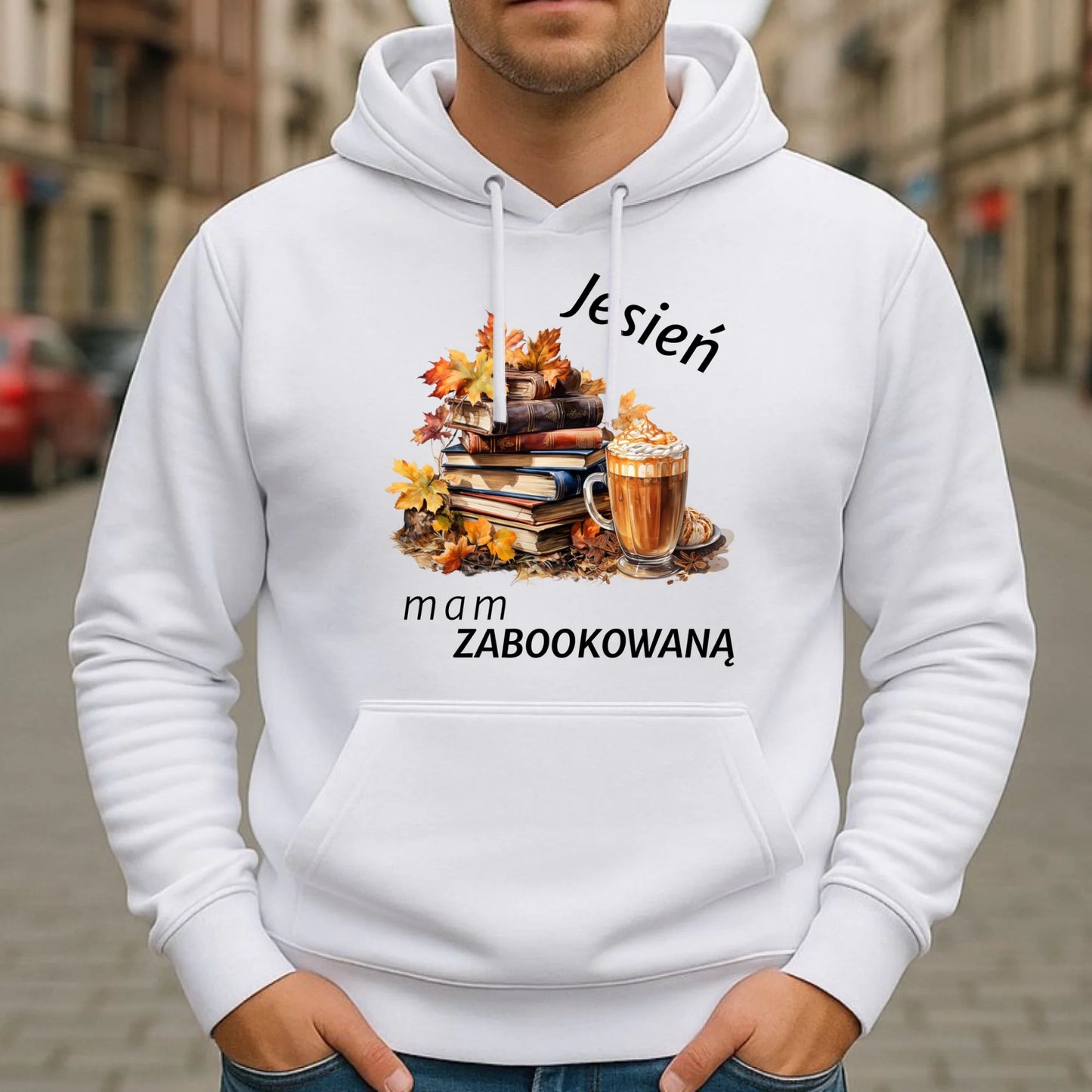 Bluza męska z kapturem jesienna - Jesień mam zabookowaną JS28