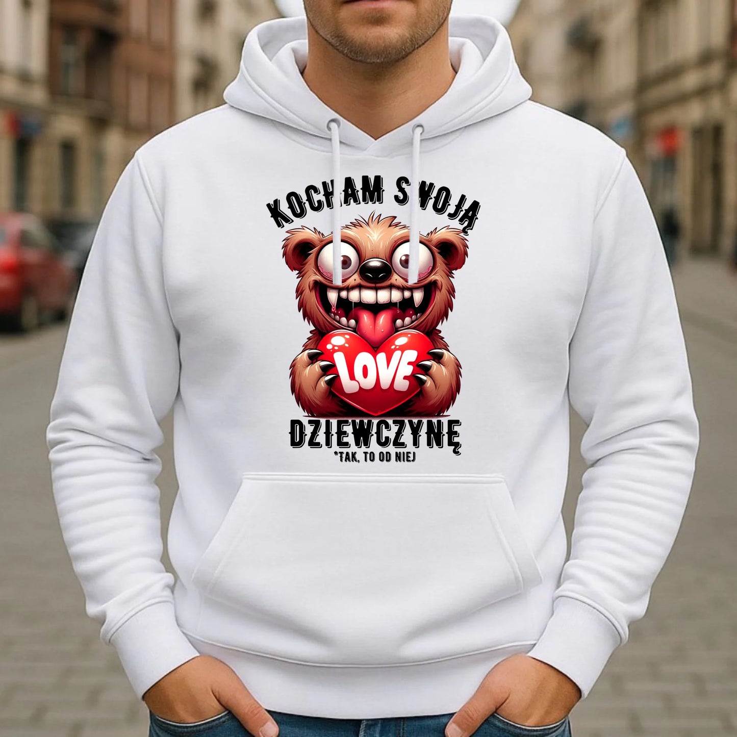 Bluza męska z kapturem - prezent dla chłopaka - Kocham swoją dziewczynę W30