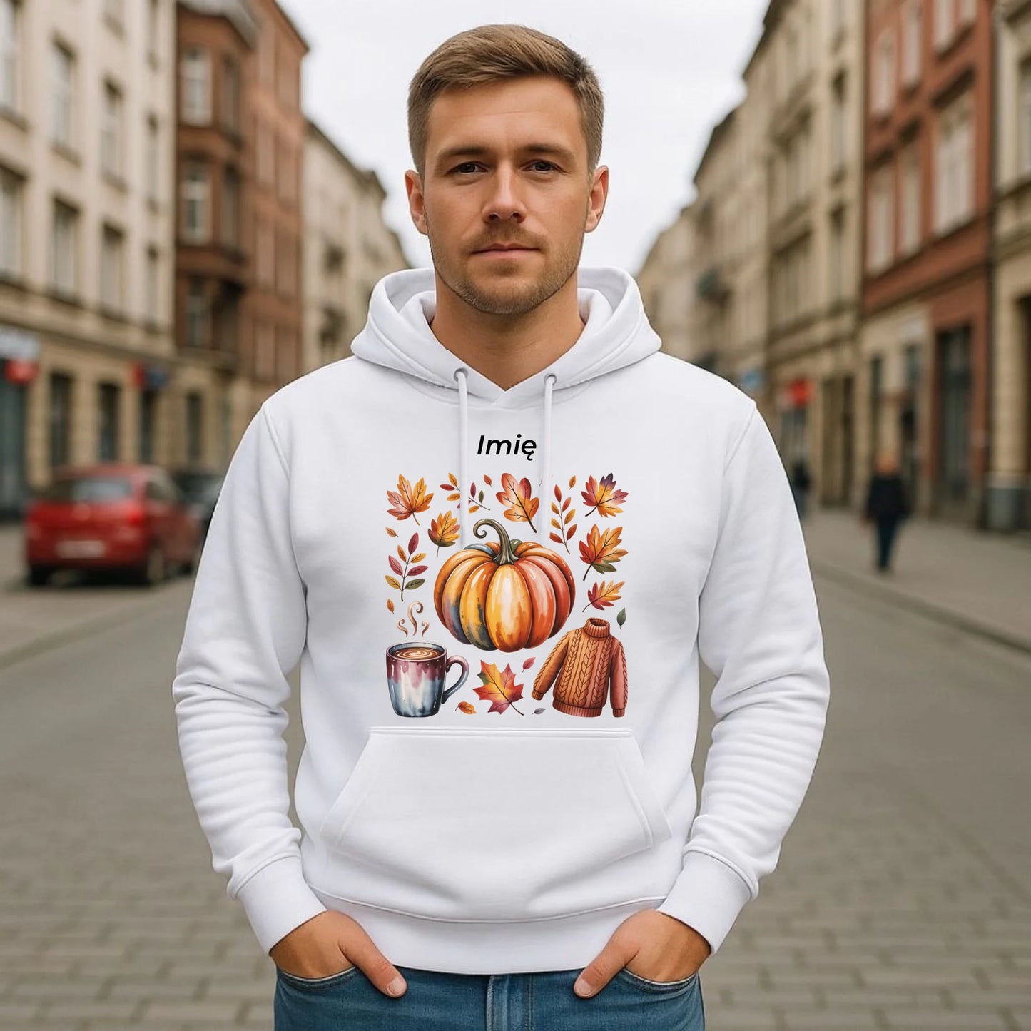 Bluza męska z kapturem jesienna - Złota jesień - personalizowana JS30