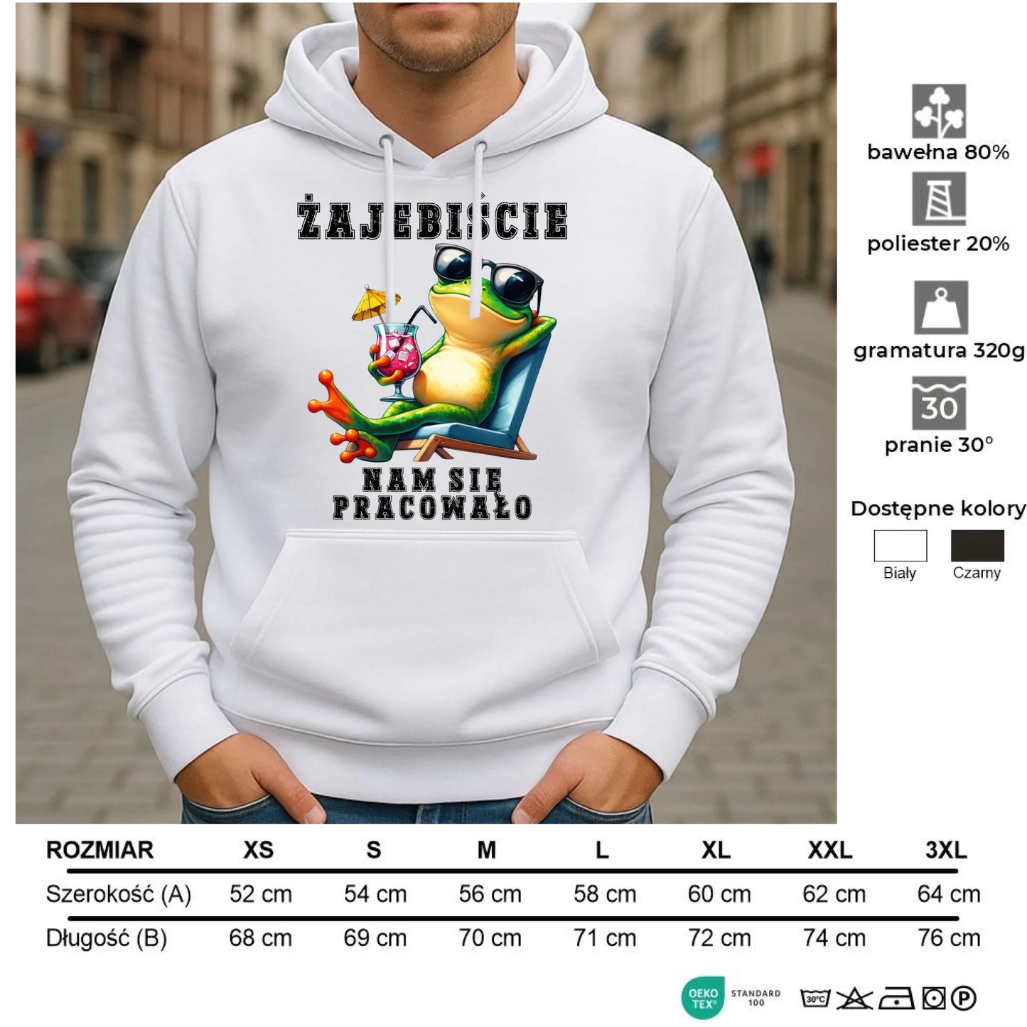 Bluza męska z kapturem na odejście z pracy - Żajebiście nam się pracowało OP09 - StoryCups.pl